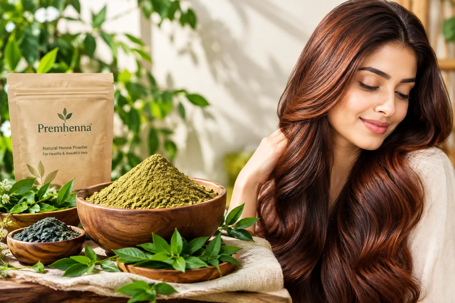 Natural henna color powder for nourishing