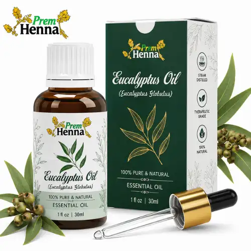 Prem Henna Eucalyptus Essential Oil for Aromatherapy &amp; Natural Wellness