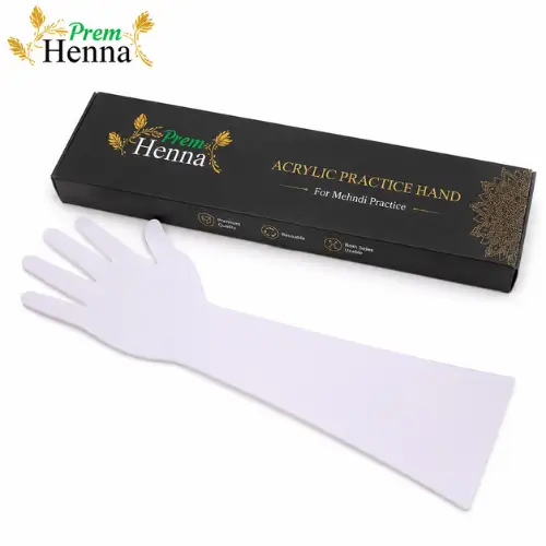 Prem Henna Reusable Acrylic Mehndi Practice Hand – Pack of 2