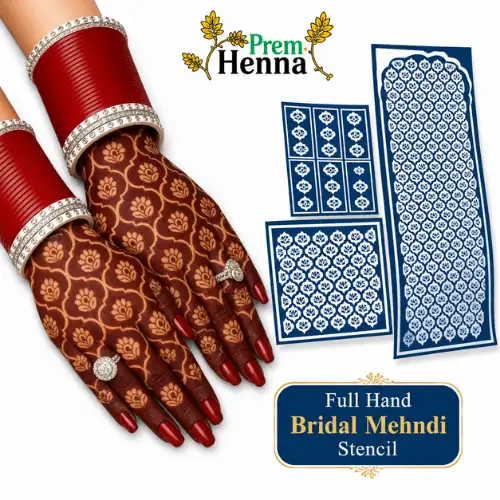 Prem Henna Full Hand Bridal Mehndi Stencil – Wedding Design Sticker